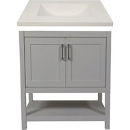 Modular Monaco Gray 30 In. W x 21 In. D x 34-1/2 In. H  Vanity with White Cultured Marble Top