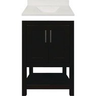 Modular Monaco Espresso 24 In. W x 18 In. D x 34-1/2 In. H Vanity with White Cultured Marble Top