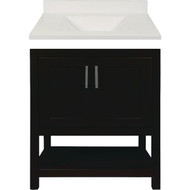 Modular Monaco Espresso 30 In. W x 21 In. D x 34-1/2 In. H  Vanity with White Cultured Marble Top