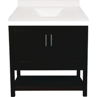 Modular Monaco Espresso 36 In. W x 21 In. D x 34-1/2 In. H Vanity with White Cultured Marble Top