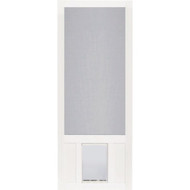 Screen Tight Chesapeake 32 In. W x 80 In. H x 1 In. Thick White Vinyl Screen Door w/XL Pet Door