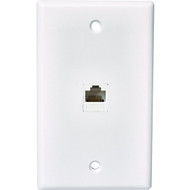 RCA White Flush Mount Plastic CAT 5E/6 Data & Phone Wall Jack