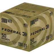 Federal Nato 9mm 124 Grain FMJ Centerfire Ammunition Cartridges
