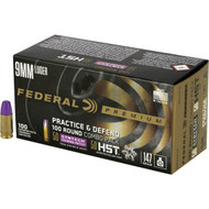 Federal Practice & Defend 9mm Luger 147 Grain HST/Syntech Combo Centerfire Ammunition Cartridges