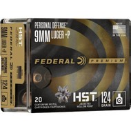 Federal Premium Personal Defense 9mm 124 Grain HST Centerfire Ammunition Cartridges