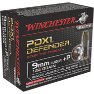 Winchester PDX1 Defender 9mm Luger +P 124 Grain JHP Centerfire Ammunition Cartridges