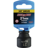Channellock 3/8 In. Drive 21 mm 6-Point Shallow Metric Impact Socket