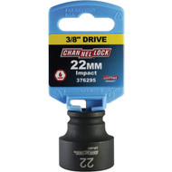 Channellock 3/8 In. Drive 22 mm 6-Point Shallow Metric Impact Socket