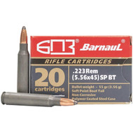 Barnaul Ammunition .223 Rem 55 Grain SP-BT Centerfire Ammunition Cartridges