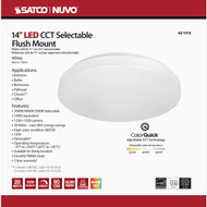 Satco Nuvo ColorQuick 14 In. White 1300-Lumen Color Temperature Selectable LED Flush Mount Light Fixture