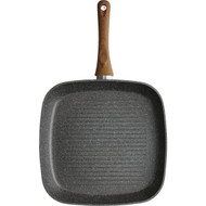 Tognana 11 In. Wood/Stone Gray Metallic Grill Pan