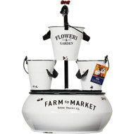 Alpine 14-1/2 In. W. x 36-1/2 In. H. x 14-1/2 In. L. White Enameled Iron Farm To Market Tabletop Fountain