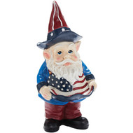 Alpine 8 In H. Polyresin & Stone Patriotic Gnome Lawn Ornament