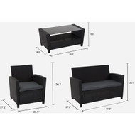Outdoor Expressions Malmo 4-Piece Resin Wicker Chat Set