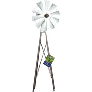 Alpine 24 In. H. Rustic Bronze & Silver Iron Mini Windmill