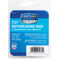 Century Drill & Tool Die Fractional National Coarse Rethreading Set (7-Piece)