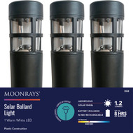Moonrays Black 1.2 Lm. Plastic Solar Bollard Light