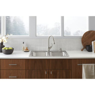 Sterling Southhaven All-in-One Double Bowl 33 In. x 22 In. x 8 In. Deep Stainless Steel Drop-In Kitchen Sink Kit
