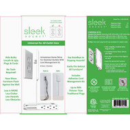 Sleek Socket 3-Outlet White Ultra-Thin Electrical Outlet Cover Power Strip with 8 Ft. Cord