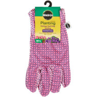 Miracle-Gro Women's Polyester & Cotton Dotted Grip Planting Gloves  Medium/Large