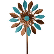 Red Carpet Studios 72 In. H. Blue & Bronze Metal Dual Spinner Lawn Ornament