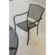 Outdoor Expressions 48 In. Round Black Metal Mesh Steel Table