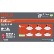 Halo 5 in./6 in. Retrofit IC Rated White LED Recessed Light Fixture (6-Pack)
