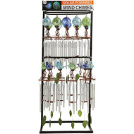 Exhart Solar Pearlized Glass Wind Chime with Metal Finial