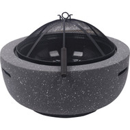 23 In. Round Charcoal/Wood/Pellet Fire Pit  Dark Gray