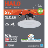 Halo 5 In./6 In. Retrofit IC/Non-IC Rated White Selectable CCT LED Recessed Light Kit