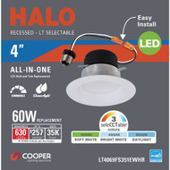 Halo 4 In. Retrofit IC/Non-IC Rated White Selectable CCT LED Recessed Light Kit