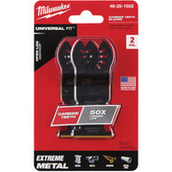 Milwaukee OPEN-LOK 1-3/8 In. Titanium Enhanced Carbide Teeth Metal Oscillating Blade (2-Pack)