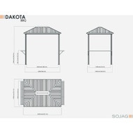 Sojag Dakota 6 Ft. x 8 Ft. Brown Powder-Coated Metal Grill Gazebo with Shelves