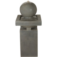Best Garden 17 In. W. x 38.5 In. H. x 17 In. L. Polyresin Cement Square Pillar and Ball Fountain