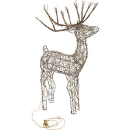 Alpine 50 In. Warm White Halogen Rattan Standing Buck Lighted Decoration