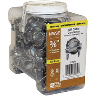 Sigma Engineered Solutions ProConnex 3/8 In. Die-Cast Zinc Clamp-on Type NM/SE Cable Connector (100-Pack)