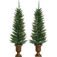 Sterling 4 Ft. Green Potted Cedar Pine Specialty Tree (Set of 2)
