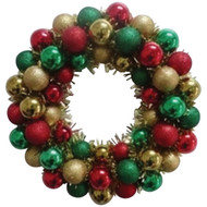 Youngcraft 16 In. Red  Green  & Gold Shatterproof Ornament Wreath