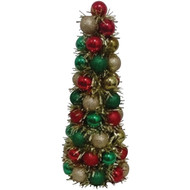 Youngcraft 17 In. Red  Green  & Gold Shatterproof Cone Specialty Tree