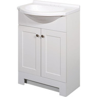Zenith Zenna Home White 24 In. W x 35 In. H x 12 In. D Euro Vanity with White Cultured Marble Top