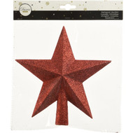 Decoris Christmas Red 7.5 In. Shatterproof Star Christmas Tree Topper