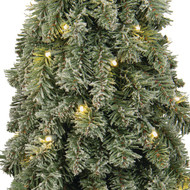 Flocked Concorde 7 Ft. Fir 255-Bulb Warm White LED Hinged Prelit Artificial Christmas Tree