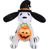 4 Ft. LED Dog with Pumpkin Lantern Airblown Inflatable