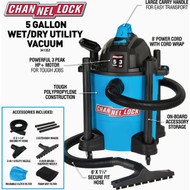Channellock 5 Gal. 3.5-Peak HP Wet/Dry Vacuum