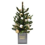 24 In. Green Potted Prelit LED Specialty Christmas Tree