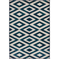 Backyard Bungalow Scalene 6 Ft. 7 In. x 9 Ft. 6 In. Blue Diamond Plush Outdoor Rug