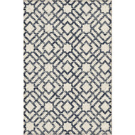 Backyard Bungalow Newell 6 Ft. 7 In. x 9 Ft. 6 In. Navy Geo Plush Outdoor Rug