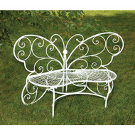 Alpine 62 In. L. White Metal Butterfly Bench