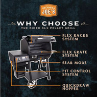 Oklahoma Joe's Rider DLX 1200 GEN2 Black 1200 Sq. In. Pellet Grill