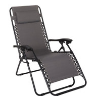Outdoor Expressions Zero Gravity Relaxer Charcoal Convertible Lounge Chair